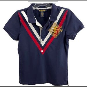 Ralph Lauren Rugby Polo Shirt Navy w/ Crest (Vintage Rare)